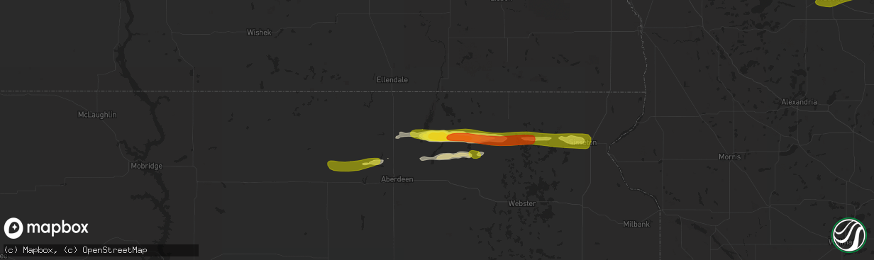 Hail map in Houghton, SD on April 6, 2020