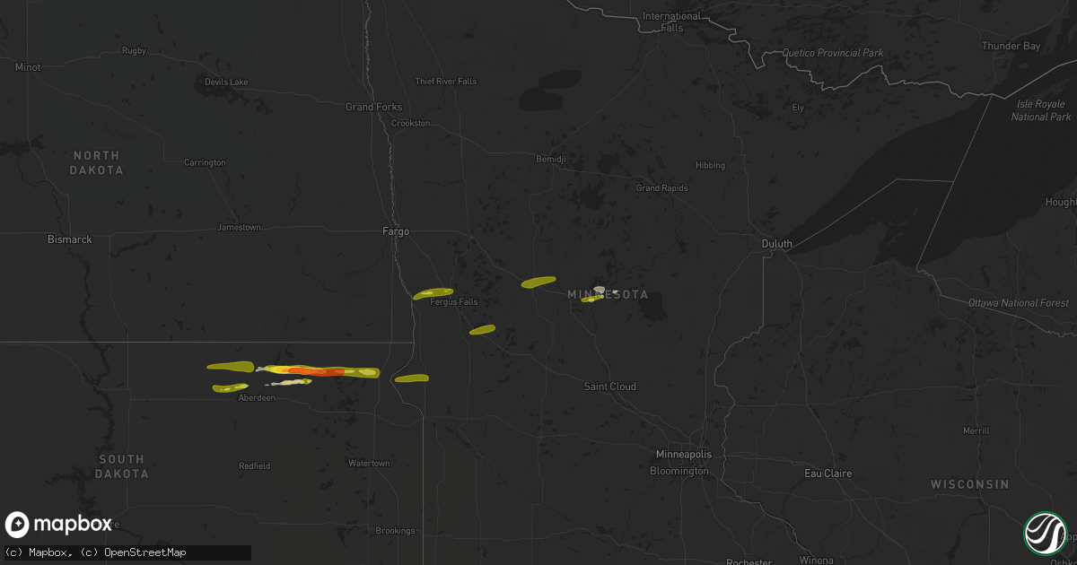 Hail map on April 6, 2020