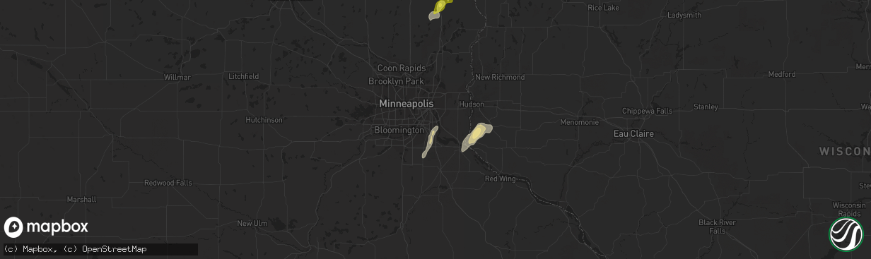 Hail map in Inver Grove Heights, MN on April 6, 2021