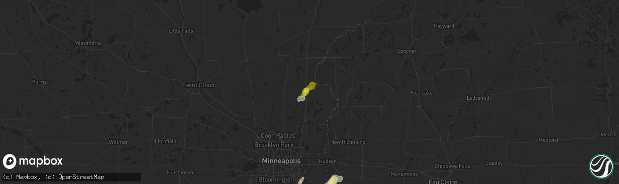 Hail map in North Branch, MN on April 6, 2021