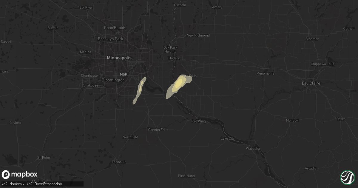 Hail map in Prescott, WI on April 6, 2021