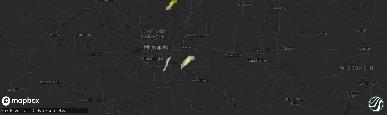 Hail map in River Falls, WI on April 6, 2021