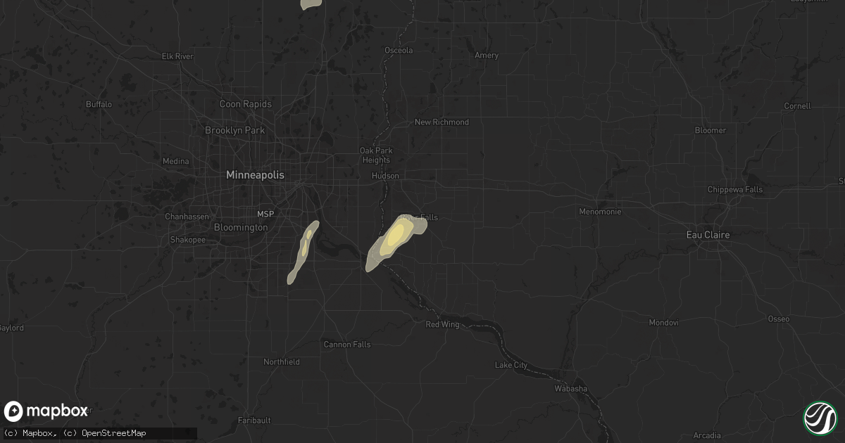 Hail map in River Falls, WI on April 6, 2021