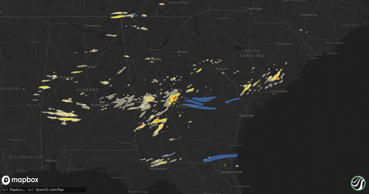 Hail map in Georgia on April 6, 2022