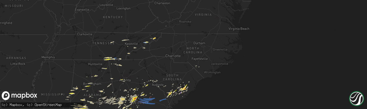 Hail map in North Carolina on April 6, 2022