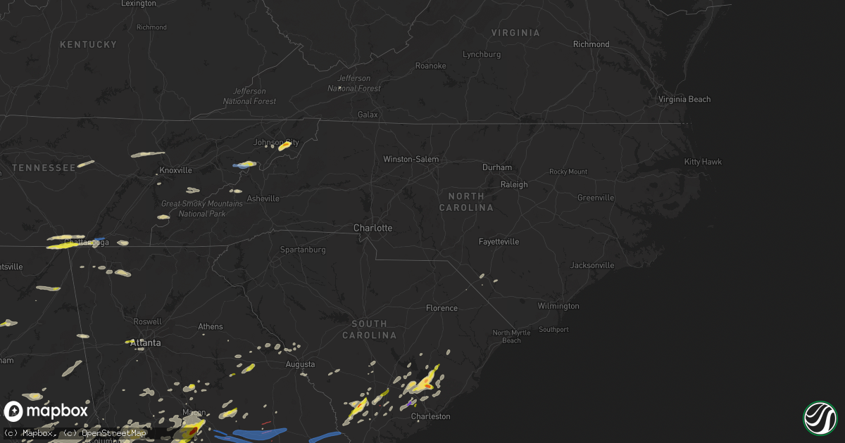 Hail map in North Carolina on April 6, 2022