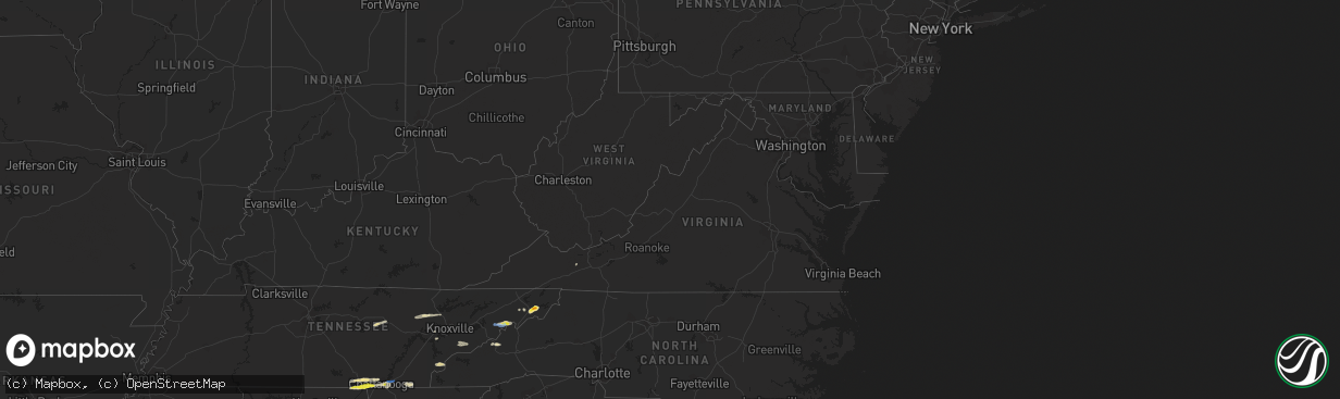 Hail map in Virginia on April 6, 2022