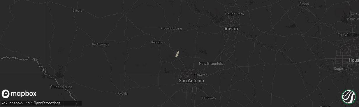 Hail map in Boerne, TX on April 6, 2023