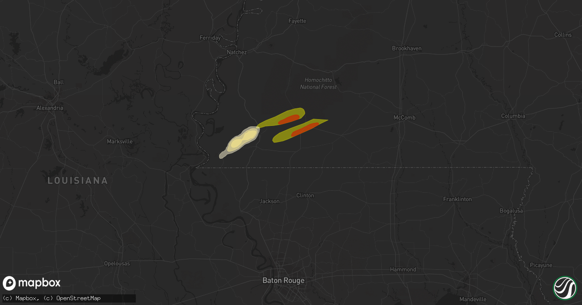 Hail map in Centreville, MS on April 6, 2023