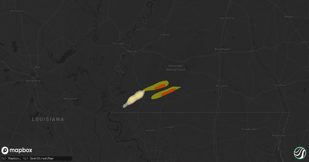 Hail map in Crosby, MS on April 6, 2023