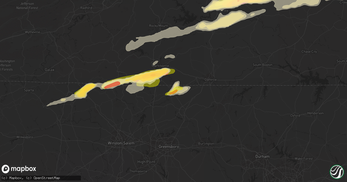 Hail map in Eden, NC on April 6, 2023