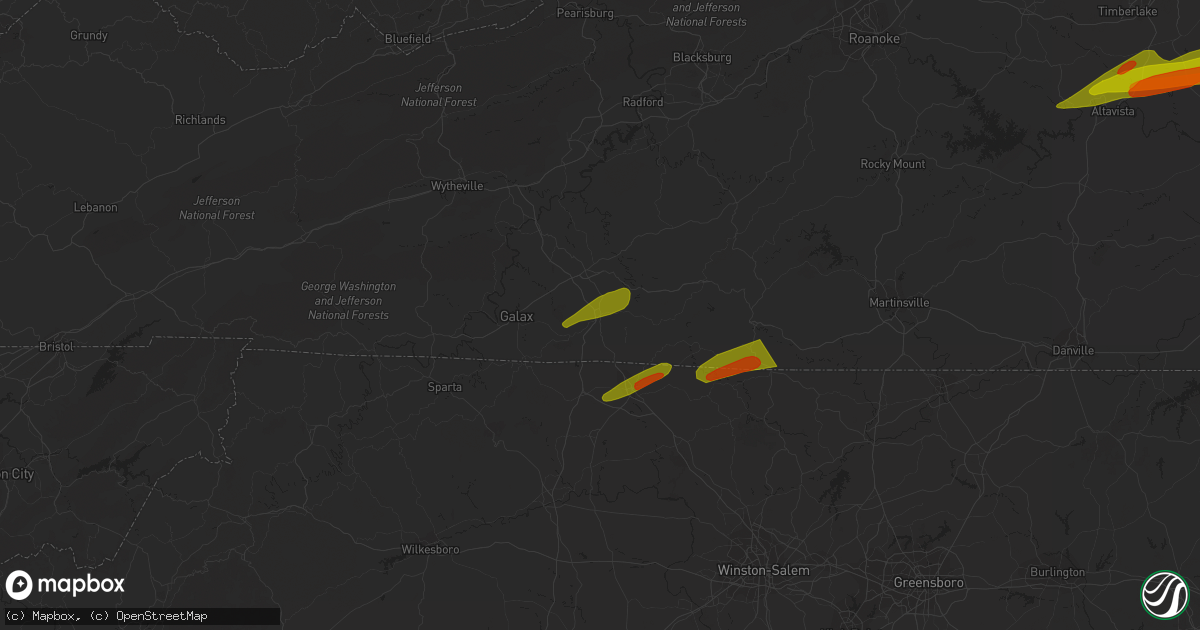 Hail map in Fancy Gap, VA on April 6, 2023