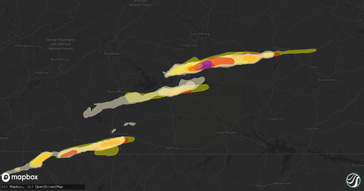 Hail map in Gretna, VA on April 6, 2023