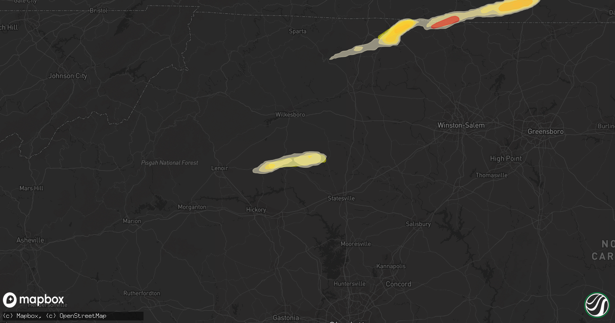 Hail map in Hiddenite, NC on April 6, 2023