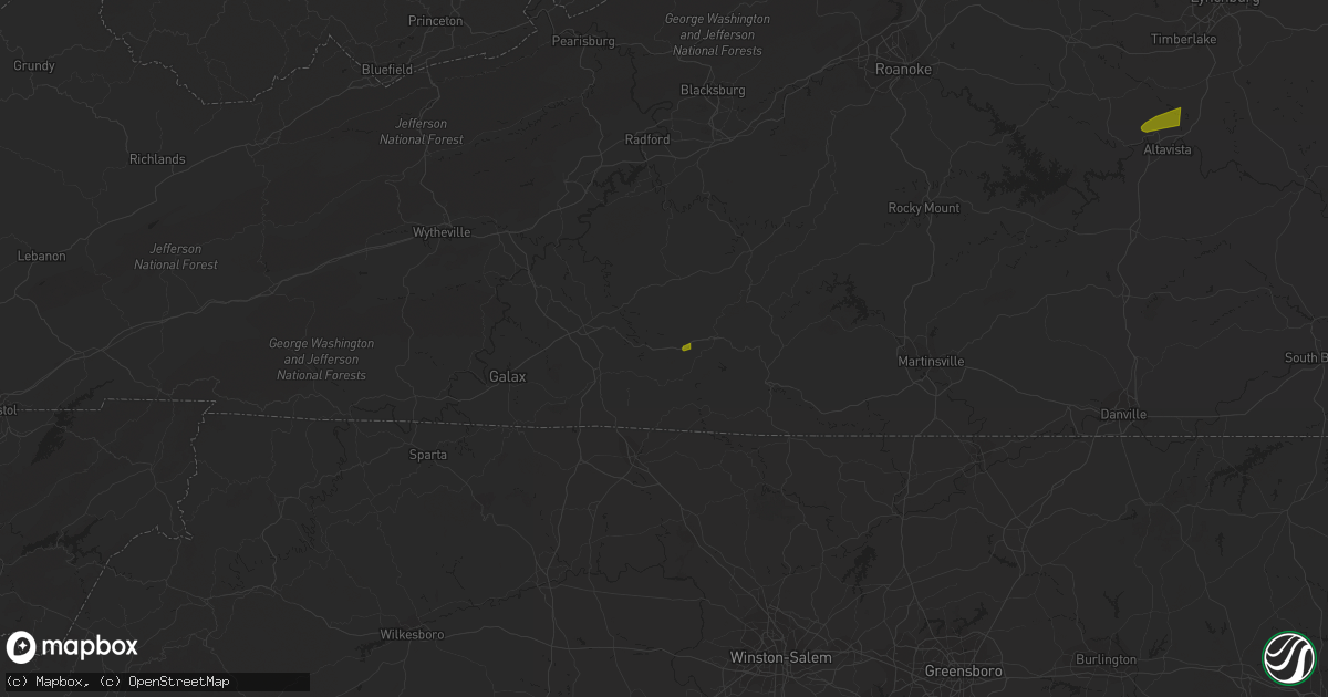 Hail map in Laurel Fork, VA on April 6, 2023