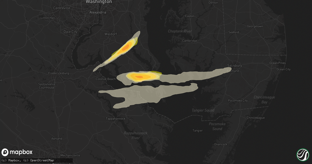 Hail map in Lexington Park, MD on April 6, 2023