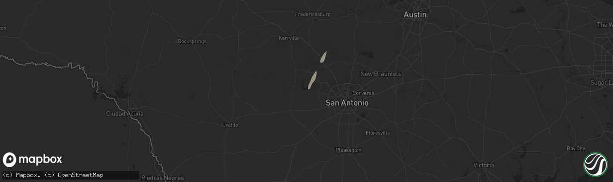 Hail map in Mico, TX on April 6, 2023