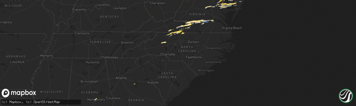 Hail map in North Carolina on April 6, 2023