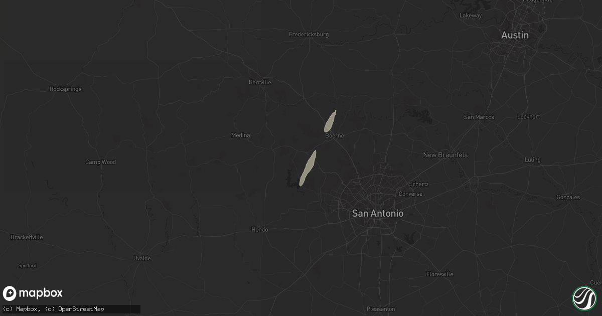 Hail map in Pipe Creek, TX on April 6, 2023