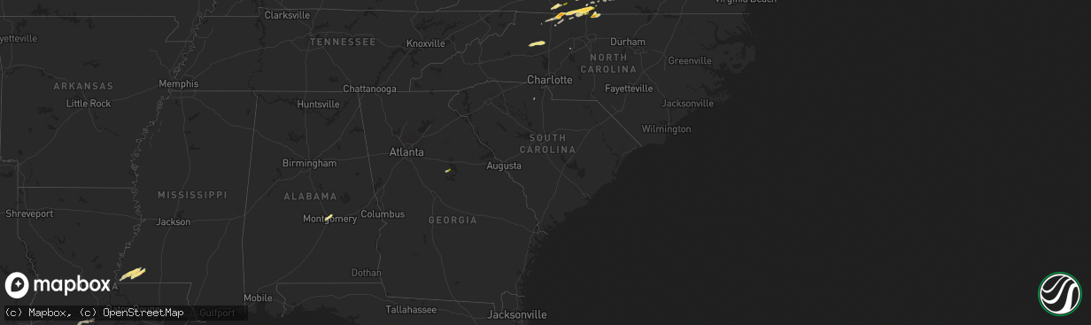 Hail map in South Carolina on April 6, 2023
