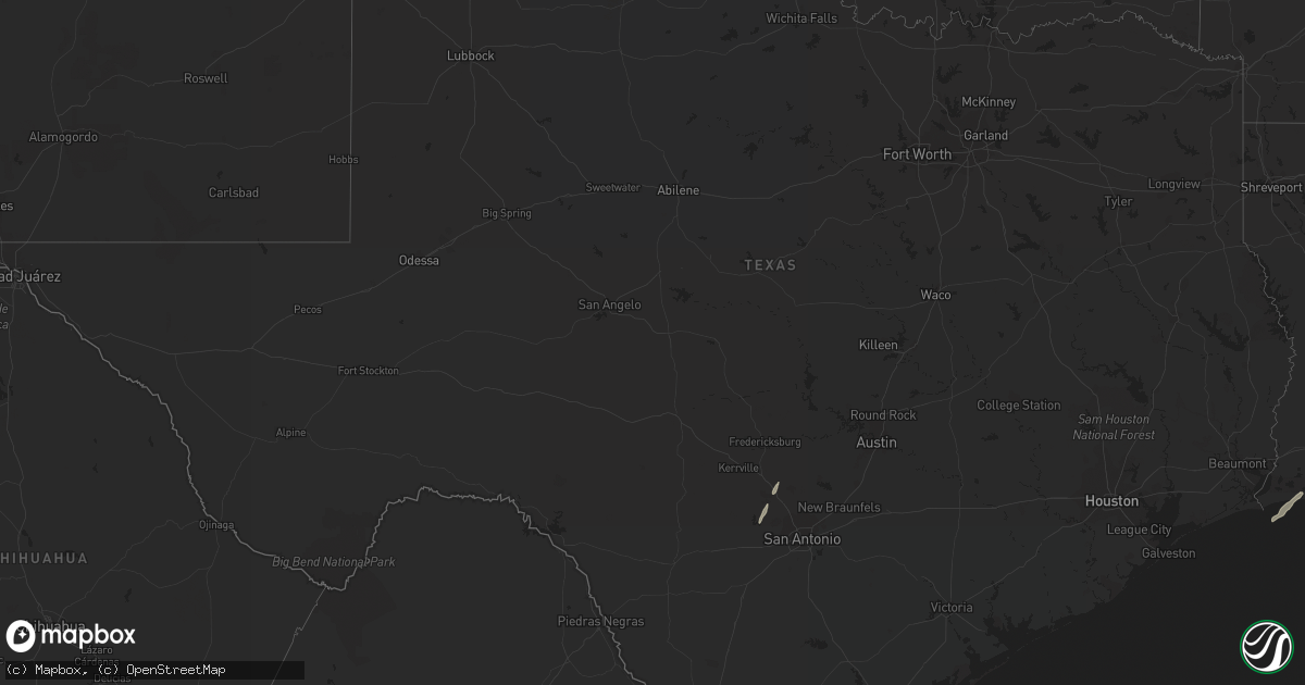 Hail map in Texas on April 6, 2023