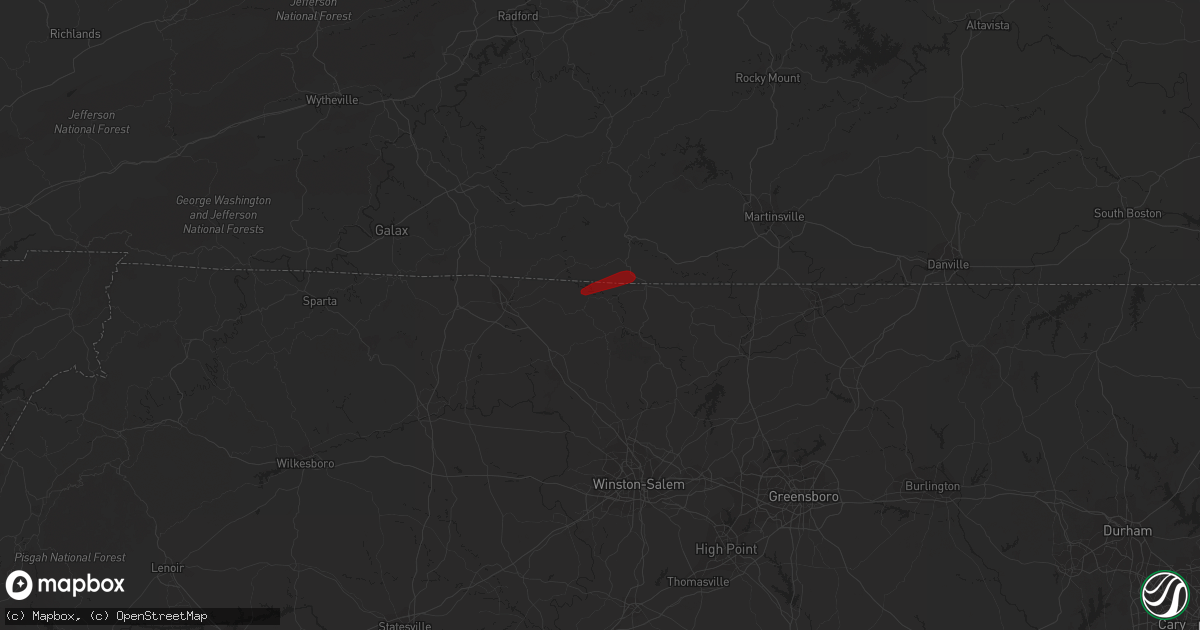 Hail map in Westfield, NC on April 6, 2023