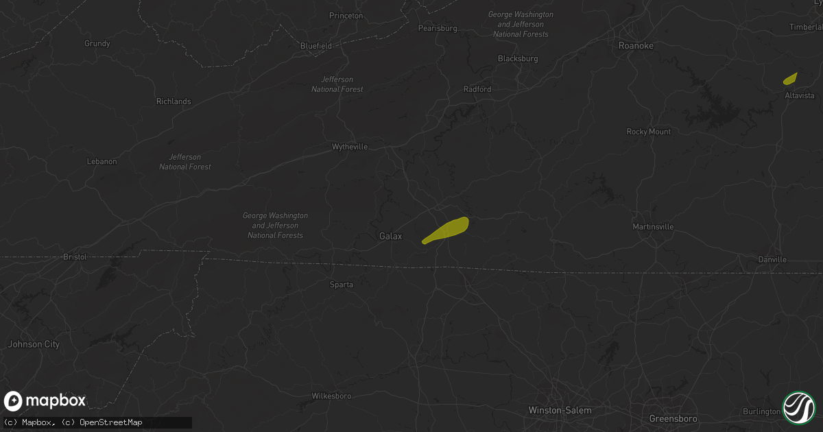 Hail map in Woodlawn, VA on April 6, 2023