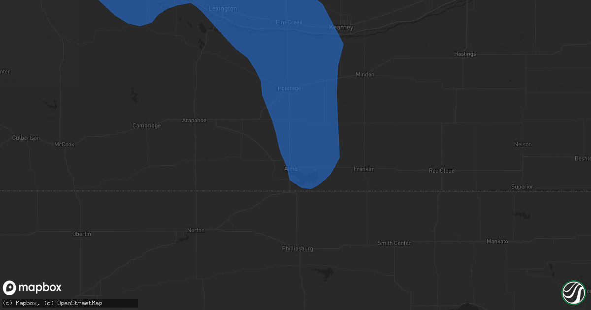 Hail map in Alma, NE on April 6, 2024