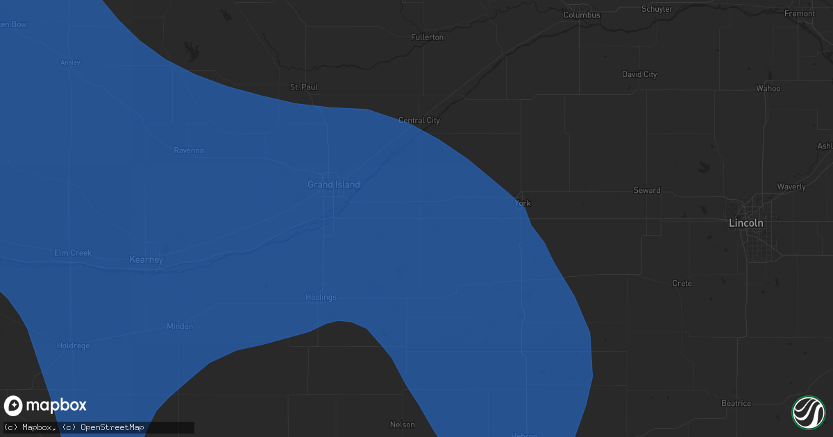 Hail map in Aurora, NE on April 6, 2024