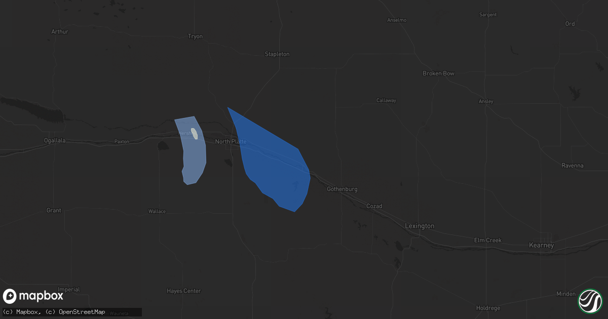 Hail map in Brady, NE on April 6, 2024