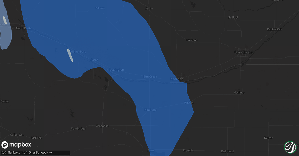 Hail map in Elm Creek, NE on April 6, 2024