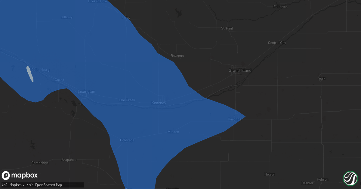 Hail map in Gibbon, NE on April 6, 2024
