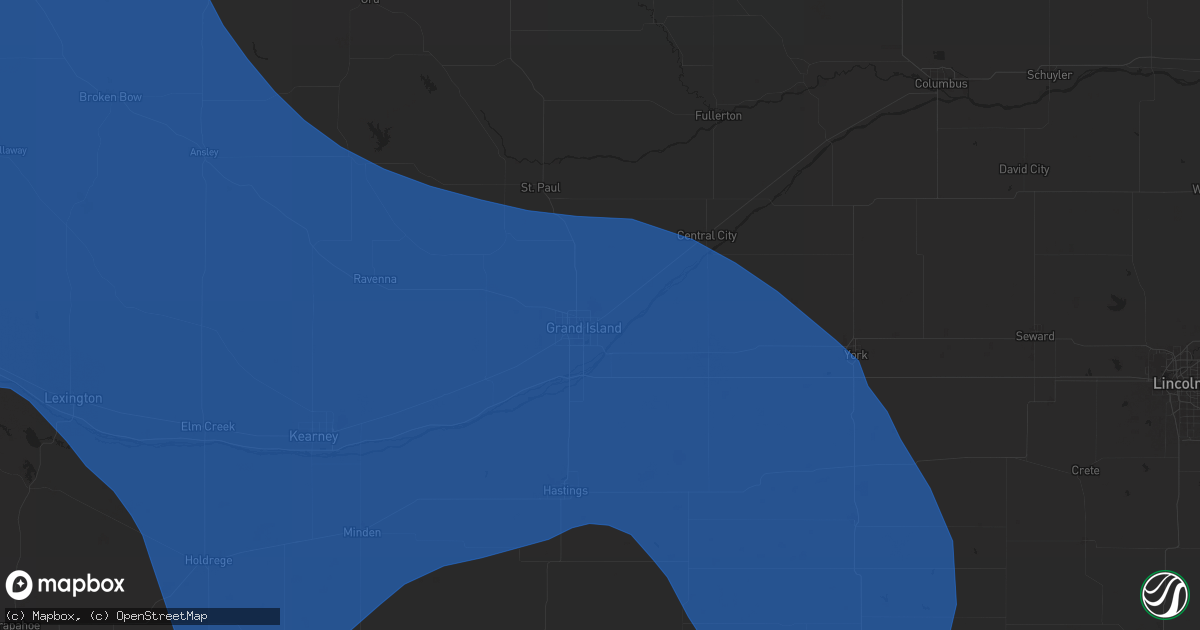 Hail map in Grand Island, NE on April 6, 2024