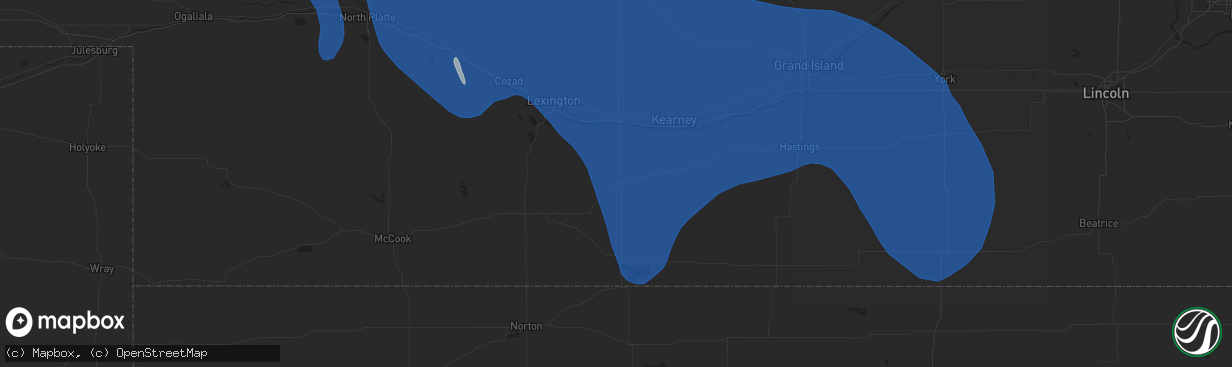 Hail map in Holdrege, NE on April 6, 2024