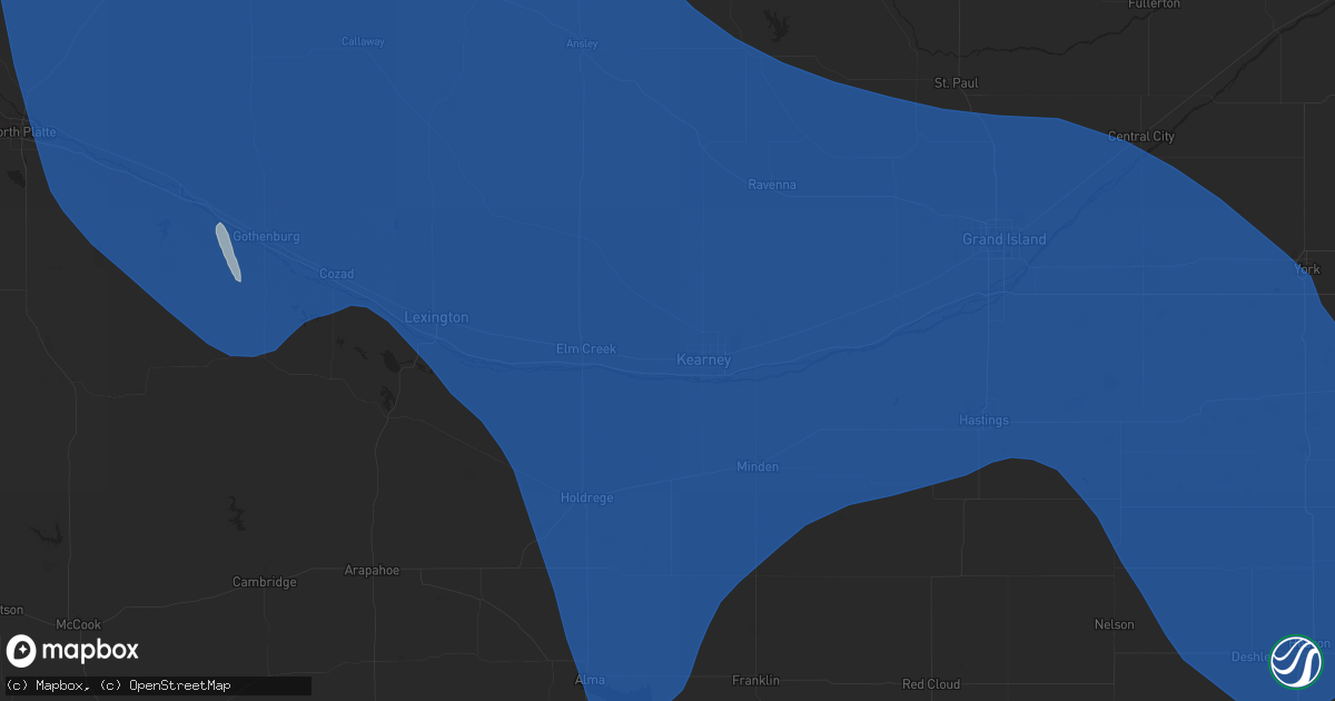 Hail map in Kearney, NE on April 6, 2024