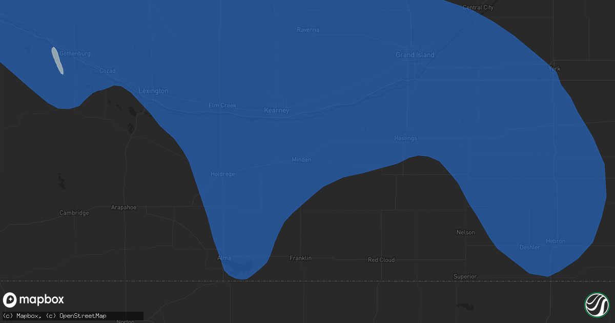 Hail map in Minden, NE on April 6, 2024