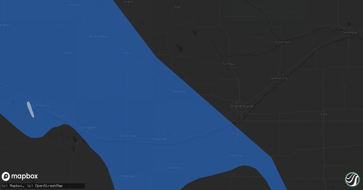 Hail map in Ravenna, NE on April 6, 2024