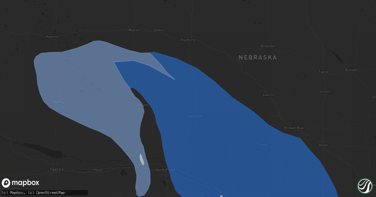 Hail map in Stapleton, NE on April 6, 2024