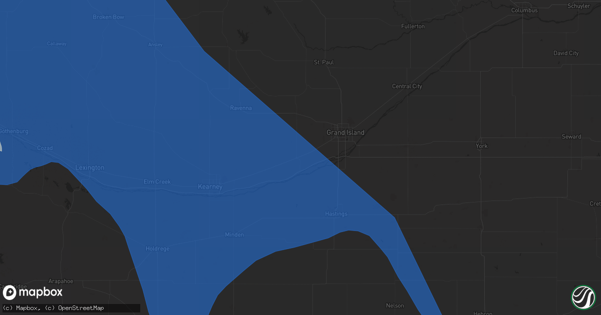 Hail map in Wood River, NE on April 6, 2024