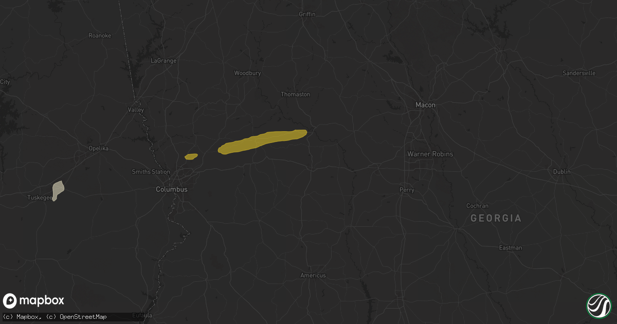 Hail map in Butler, GA on April 6, 2025
