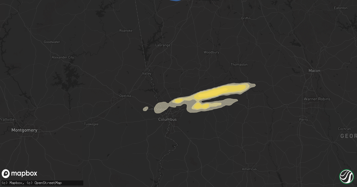 Hail map in Cataula, GA on April 6, 2025