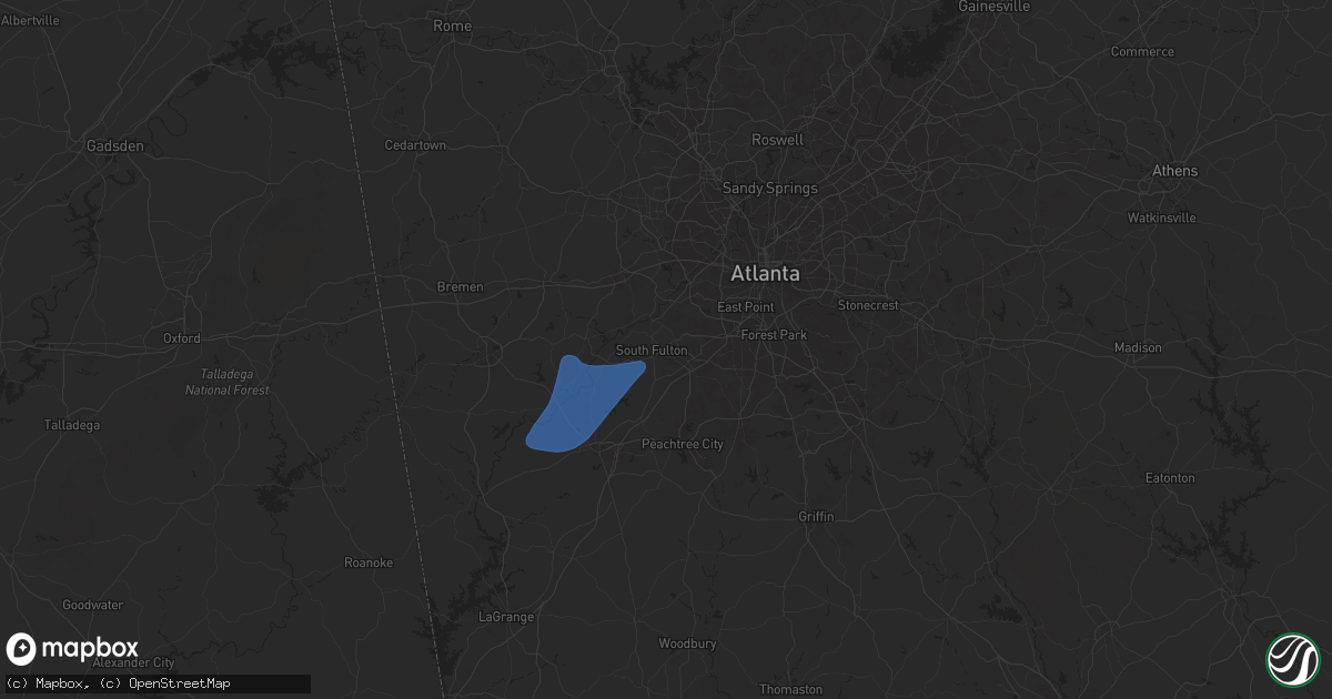 Hail map in Fairburn, GA on April 6, 2025
