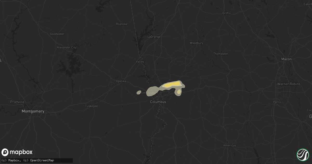 Hail map in Fortson, GA on April 6, 2025