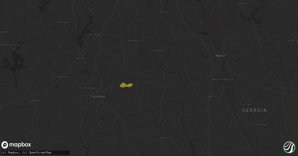 Hail map in Junction City, GA on April 6, 2025