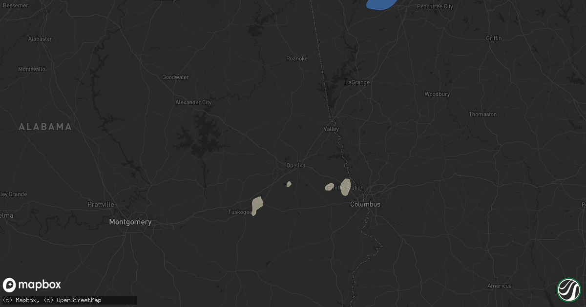 Hail map in Opelika, AL on April 6, 2025