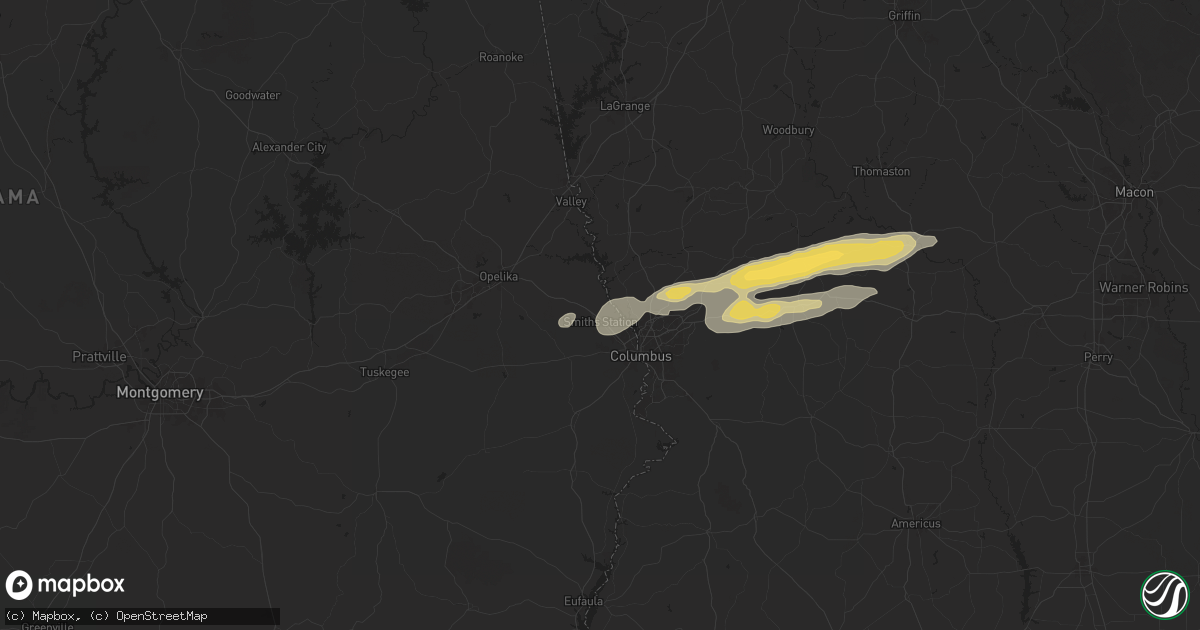 Hail map in Smiths Station, AL on April 6, 2025