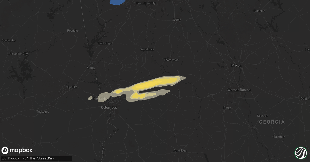Hail map in Talbotton, GA on April 6, 2025