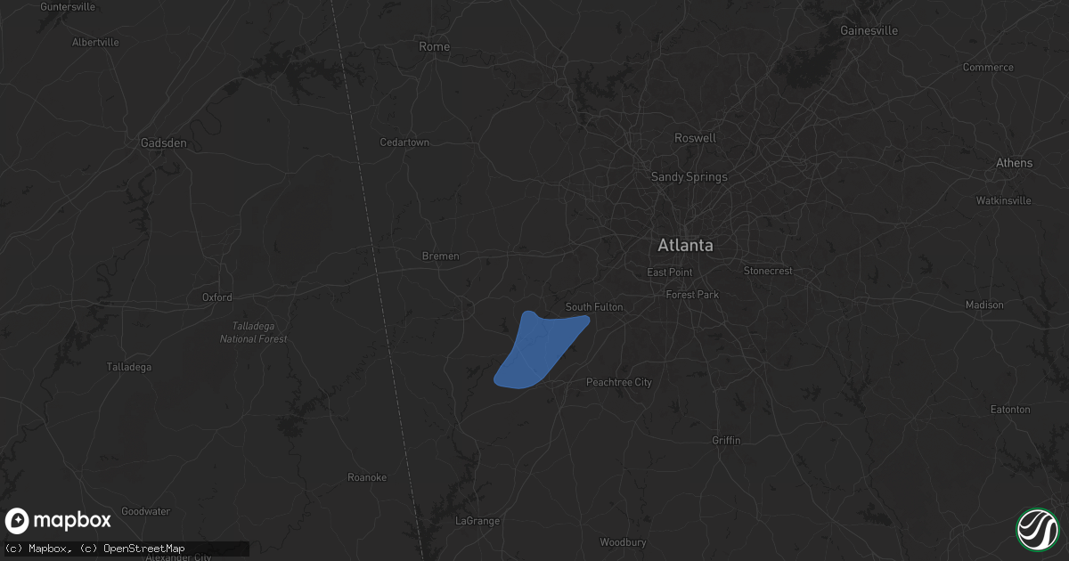 Hail map in Winston, GA on April 6, 2025