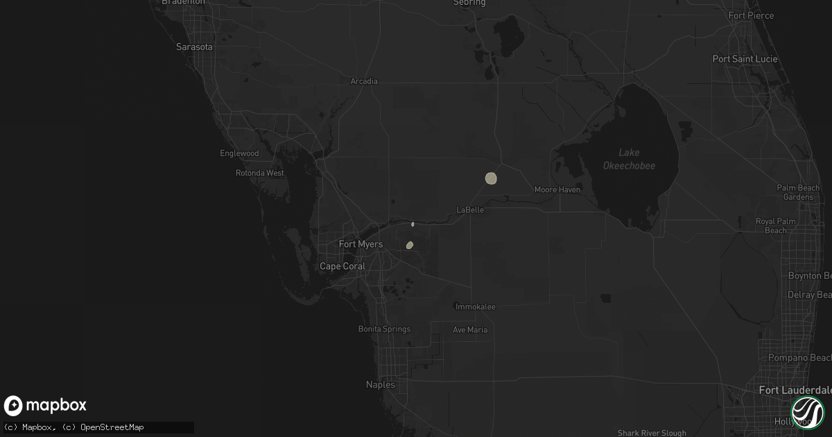 Hail map in Alva, FL on April 6, 2026