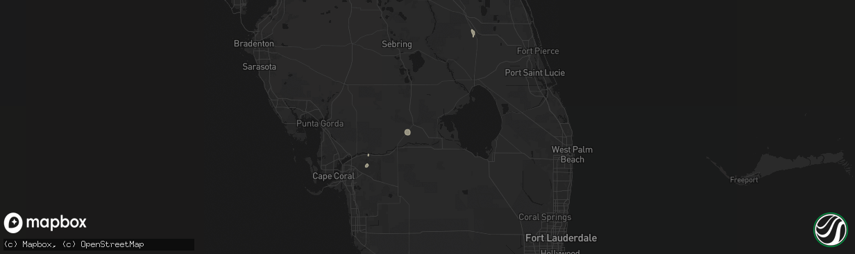 Hail map in Moore Haven, FL on April 6, 2026